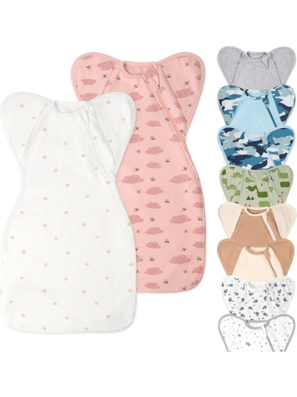 Organic Cotton Baby Sleep Sacks & Swaddles for Newborn Girls, 0-3 Months, 2 Pack